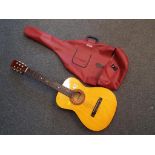 An acoustic guitar by Hispot with case