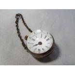 A miniature Bullseye glass pocket watch with open style movement.