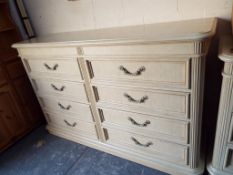 Stanley - a good quality French style whitewashed pine chest of eight drawers by Stanley,