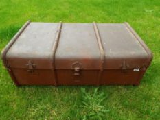 An early to mid period Merchant Navy shipping case with banding marked 'Sells',