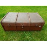 An early to mid period Merchant Navy shipping case with banding marked 'Sells',