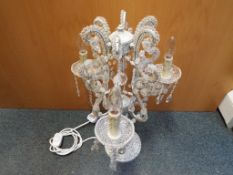 A modern good quality table lamp with beaded decoration,