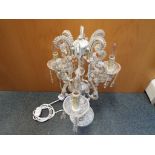 A modern good quality table lamp with beaded decoration,