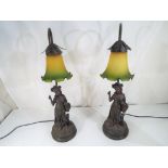 A pair of art deco style Widdop Bingham table lamps - [2]