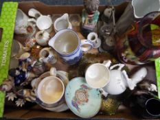 A good mixed lot to include an art glass vase depicting Marilyn Monroe, a quantity of crested ware,