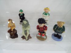 Wade pottery - six figurines comprising GM Green Man, Puck, Camping Bear 1998,