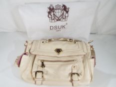 DSUK - a good quality lady's handbag, cream coloured with a dusky pink lining,