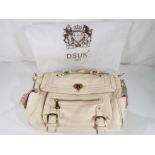 DSUK - a good quality lady's handbag, cream coloured with a dusky pink lining,