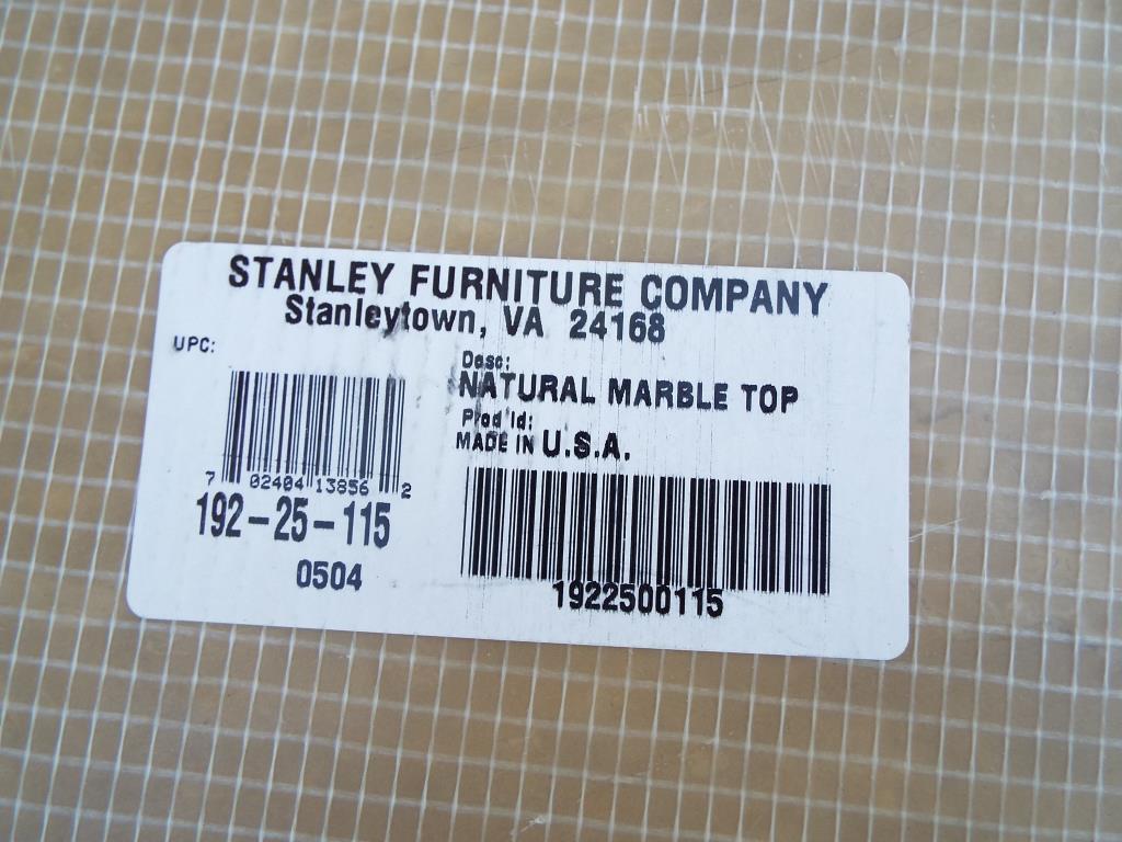 Stanley Furniture - a good quality light wood drum shaped cabinet with marble top, - Image 2 of 2