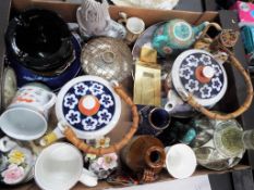 A good mixed lot of predominantly glassware and ceramics to include Poole Pottery, Denby stoneware,