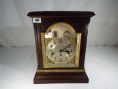 A large mantel clock, Gustav Becker movement, Westminster chimes,