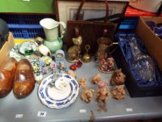 A good mixed lot to include a Stuart Crystal decanter in original box, a Beswick water jug,