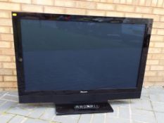 Pioneer - a 50 inch flat screen television with remote control, model No.