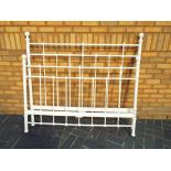 A cream metal framed double bed (7)