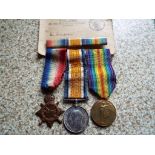 World War One (WW1) campaign medals, 1914-15 Star, British War medal,