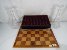 A good lot to include a wooden chess boa