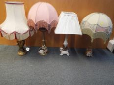 Four table lamps with shades (4)