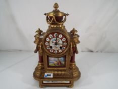 A French decorative mantel clock, the sp