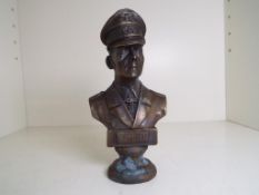 Hugo Lederer - a rare sculpture in the form of a desk top bust depicting General Erwin Rommel,