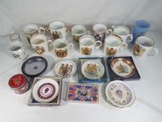 A quantity of commemorative and royal commemorative ceramics to include Aynsley, Royal Stafford,