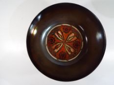 Pilkingtons/Royal Lancastrian - A large footed bowl in the "Vines" pattern with iridescent interior,
