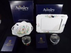 A good lot to include a ceramic picture frame by Aynsley in the "Wild Tudor" pattern in original