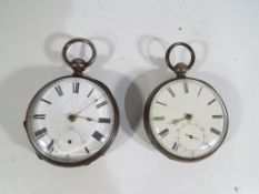 A hallmarked silver cased pocket watch Chester assay,