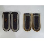 A pair of World War Two (WW2) German Medical Corps epaulettes and a pair of World War Two (WW2)