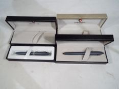 Sheaffer - a pen with converter and pencil, grey, each in presentation case,