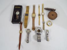 A collection of 9 lady's and gentleman's wristwatches to include Sekonda, Calvin Klein, Zeon, Lorus,