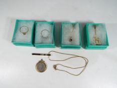 A good lot to include a gilded sterling silver belcher chain with guitar shaped pendant,