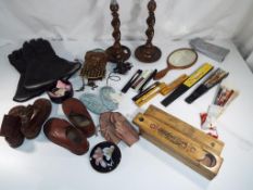 A good mixed lot to include four pairs of vintage leather child's shoes,