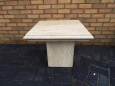 A good quality marble occasional table, approximate height 51 cm x 66 cm x 66 cm. See lot 107.