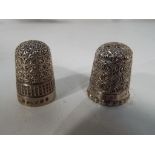 Charles Horner - 2 Victorian hallmarked silver thimbles by Charles Horner, 1 Chester assay 1898,