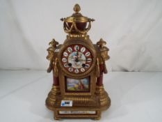 A French decorative mantel clock, the spelter case in classical form,