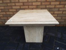 A good quality marble occasional table, approximate height 51 cm x 66 cm x 66 cm.