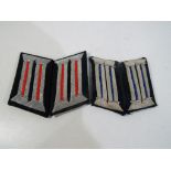 2 pairs of German WWII collar tabs comprising 2 medical officer tabs and 2 artillery officer tabs.