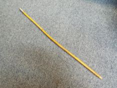 A bamboo Swagger stick with white metal