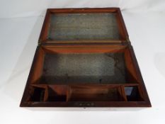 A large Victorian wooden rectangular box, formerly writing slope,