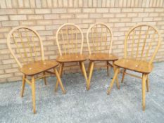 Four Ercol blonde wood stick back dining chairs Est £50 - £80