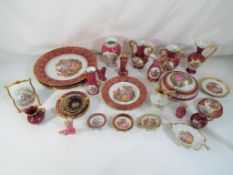 Thirty two pieces of French Limoges porcelain bearing classical scenes Est £50 - £70