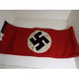 World War Two (WW2) - a German flag / pennant, red with black swastika on a white circle,