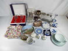 A good mixed lot to contain a quantity of ceramics comprising Wedgwood Jasperware,