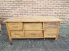 Brooklyn Oak - a Brooklyn Oak coffee table with drawers each side approx 48cm x 117cm x 58cm Est