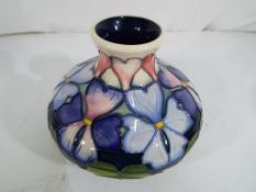 Moorcroft - a good quality Moorcroft squat vase decorated in the Geranium Hearts pattern,