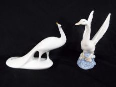 A good lot to include a Royal Dux figurine of a peacock, stamped and pink triangle to the base,