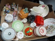A good mixed lot of predominantly ceramics to include Kleen Kitchenware by Sadler,
