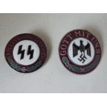 World War Two (WW2) - two German enamel badges- NOTE: Please read 'Important Information' contained