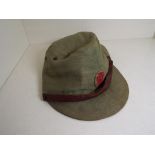 World War Two (WW2) Pacific - a soft cap with leather sweatband and patch badge with character