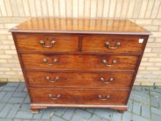 A good set of oak chest of drawers, two over three, approximately 105 cm (h) x 117 cm x 54 cm.
